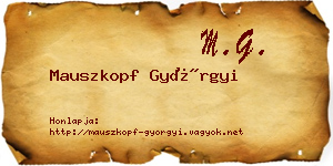 Mauszkopf Györgyi névjegykártya